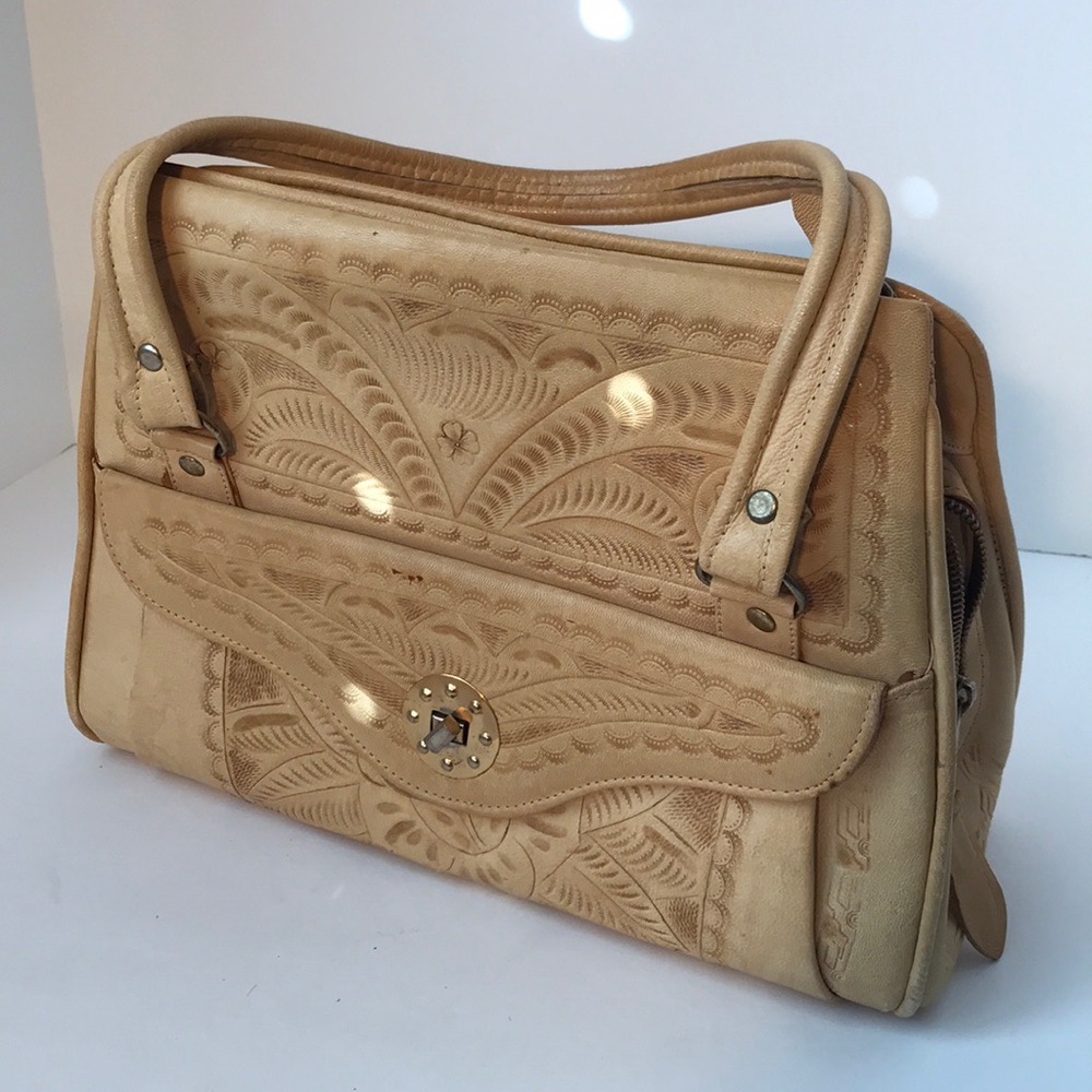 Vintage Tooled Leather Handbag